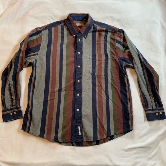 Multicolored Vertical Stripes Men’s Button Down L - Picture 2 of 4